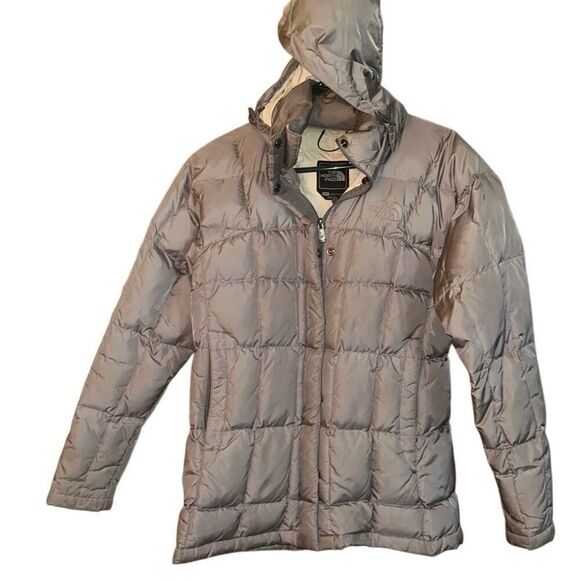 The North Face Gray 600 Insulated Down Quilted Hooded Puffer Jacket Ladies XS - Picture 1 of 15